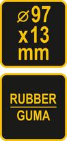 automobilio domkratas - Guminis padas hidrauliniam keltuvui | 97X13 mm (80107) - 2 nuotrauka