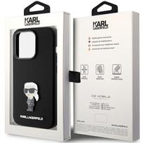 15 pro silicone case - Karl Lagerfeld "Liquid Silicone Metal Ikonik iPhone 15 Pro" Black - 3 nuotrauka
