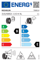 70 210 - Žieminė automobilio padanga Michelin X-Ice Snow SUV 315/40/R21, 115-H-210 km/h, XL, B, E, 70 dB - 2 nuotrauka