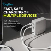 usb 2.4 a - Digitus DA-10305 USB GaN Įkroviklis 140W, 3x USB-C, 1x USB-A Baltas (White) - 3 nuotrauka