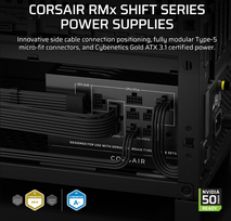 fulla - CORSAIR RM850x Shift 850W ATX 3.1 Juodas (Black) - 7 nuotrauka