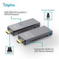 wireless hdmi - Digitus DS-55359 Wireless HDMI Extender Set iki 150m 4K/60Hz Juodas (Black) - 2 nuotrauka
