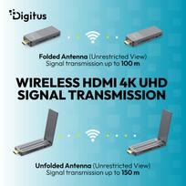 wireless hdmi - Digitus DS-55359 Wireless HDMI Extender Set iki 150m 4K/60Hz Juodas (Black) - 6 nuotrauka