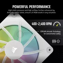 120mm fan - Corsair iCUE LINK LX120 RGB White 3 vnt. - 5 nuotrauka
