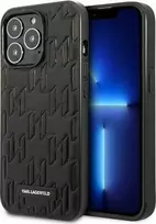 Karl Lagerfeld KLHCP13LMNMP1K iPhone 13 Pro / 13 6.1" kietas dėklas Juodas (Black) Monogram Plaque