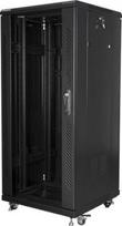 server rack - Lanberg FF01-6627-12B-KPL Rack cabinet 19" free-standing 27U/600x600 (flat pack) Juodas (Black) - 1 nuotrauka