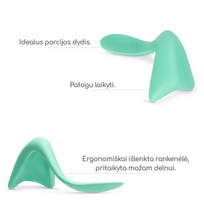 baboo -  BABOO lenktas mokomasis šaukštelis, nuo 9 mėn., žalia spalva, 1 vnt. - 2 nuotrauka