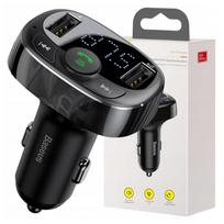 fm transmitter - Baseus S-09A FM siųstuvas su automobiliniu įkrovikliu 2xUSB Juodas (Black) - 1 nuotrauka