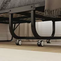 sulankstoma lova su ratukais - HOMCOM Sulankstoma lova su ratukais, 200x75 cm, balta/juoda (White/Black) - 2 nuotrauka