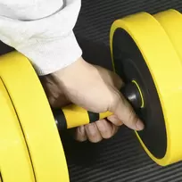 hanteliai reguliuojami 2 - HOMCOM 25 kg hanteliai ir štangos, reguliuojamas ergonomiškas 3-in-1 hantelių rinkinys, 12 × plokštelių, 2 × trumpi strypai, 1 × ilgas strypas, geltona + juoda - 3 nuotrauka