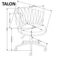 biuro kedes smelio spalva - Darbo kėdė Talon, 55 x 60 x 75 - 85 cm, šviesiai ruda - 5 nuotrauka