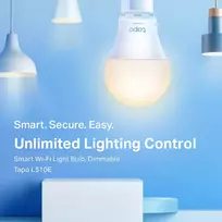 linas - TP-Link Tapo L510E Išmanioji lemputė LED, E27, 8.7 W, 806 lm, 2700 K, Dimmable, Balta (White) - 2 nuotrauka