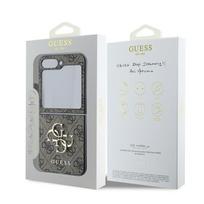 z flip6 - Guess PU 4G Metal Logo Dėklas Samsung Galaxy Z Flip 6/7 FE - Rudas (Brown) - 2 nuotrauka