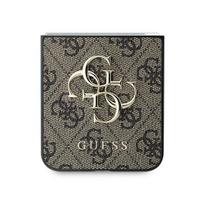 z flip6 - Guess PU 4G Metal Logo Dėklas Samsung Galaxy Z Flip 6/7 FE - Rudas (Brown) - 4 nuotrauka