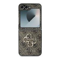 z flip6 - Guess PU 4G Metal Logo Dėklas Samsung Galaxy Z Flip 6/7 FE - Rudas (Brown) - 7 nuotrauka