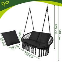 varna - Gardlov Dviguba Sūpynė Gandro Lizdas, Juoda (Black) - 15 nuotrauka