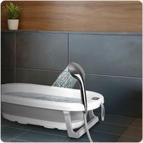 ir termometrai - Ricokids sulankstoma vonelė vaikams, su rėmu, termometru ir įdėklu, balta-pilka (White-Grey) - 3 nuotrauka