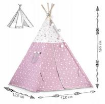 zaidimu namelis - Nukido Teepee palapinė su šviesomis vaikams - rožinė su žvaigždutėmis - 6 nuotrauka