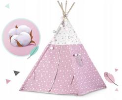 zaidimu namelis - Nukido Teepee palapinė su šviesomis vaikams - rožinė su žvaigždutėmis - 7 nuotrauka