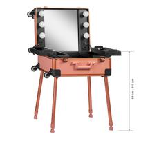 kosmetinis veidrodis - Activeshop Makiažo veidrodis - kosmetikos lagaminas T-27 Rose Gold - 2 nuotrauka