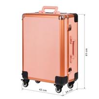 kosmetinis veidrodis - Activeshop Makiažo veidrodis - kosmetikos lagaminas T-27 Rose Gold - 3 nuotrauka