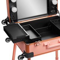 kosmetinis veidrodis - Activeshop Makiažo veidrodis - kosmetikos lagaminas T-27 Rose Gold - 5 nuotrauka
