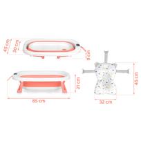 ir termometrai - RICOKIDS sulankstoma vonelė su termometru ir įdėklu, balta-rožinė (White-Pink), RK-287 - 3 nuotrauka