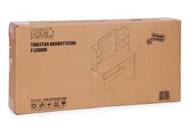 staliukas su veidrodziu - Kosmetinis staliukas ModernHome FH-DT220108, balta sp., 135 cm x 90 cm x 40 cm - 3 nuotrauka