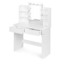 staliukas su veidrodziu - Kosmetinis staliukas ModernHome FH-DT220108, balta sp., 135 cm x 90 cm x 40 cm - 6 nuotrauka