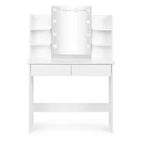staliukas su veidrodziu - Kosmetinis staliukas ModernHome FH-DT220108, balta sp., 135 cm x 90 cm x 40 cm - 7 nuotrauka