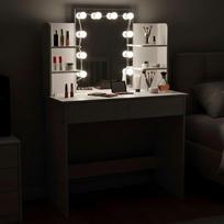 staliukas su veidrodziu - Kosmetinis staliukas ModernHome FH-DT220108, balta sp., 135 cm x 90 cm x 40 cm - 8 nuotrauka