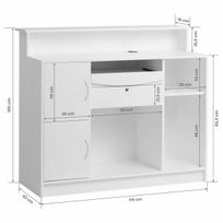 baltas darbo stalas - Gabbiano Registratūros stalas G26W, baltas (White) - 2 nuotrauka
