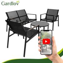 lauko baldai - Lauko baldų komplektas Gardlov, juoda sp., 4 vietų - 2 nuotrauka