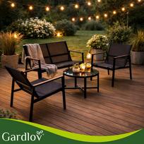 lauko baldai - Lauko baldų komplektas Gardlov, juoda sp., 4 vietų - 8 nuotrauka