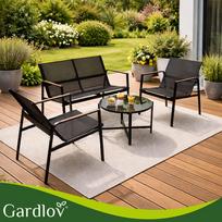 lauko baldai - Lauko baldų komplektas Gardlov, juoda sp., 4 vietų - 9 nuotrauka