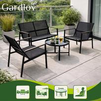 lauko baldai - Lauko baldų komplektas Gardlov, juoda sp., 4 vietų - 19 nuotrauka