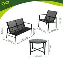 lauko baldai - Lauko baldų komplektas Gardlov, juoda sp., 4 vietų - 20 nuotrauka