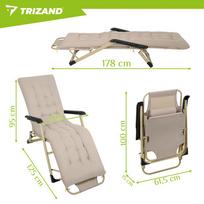 smelis - Sudedamas lauko gultas Trizand SG1, smėlio (Beige) - 22 nuotrauka