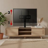 laikiklis tv - Maclean MC-450 Universalus televizoriaus stovas, skirtas RTV spintelėms, 32-65", max. 40kg, max. VESA 400x400, Juodas (Black) - 6 nuotrauka
