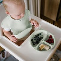lekste - BABYONO silikoninė neslystanti lėkštė, kreminė (Cream), 1 vnt. - 2 nuotrauka