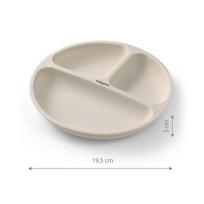 lekste - BABYONO silikoninė neslystanti lėkštė, kreminė (Cream), 1 vnt. - 4 nuotrauka
