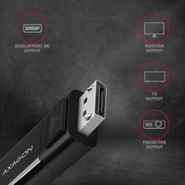 displayport 2.1 kabelis - AXAGON RVC-DPC USB-C į DisplayPort kabelis 1.8m Juodas (Black) - 9 nuotrauka