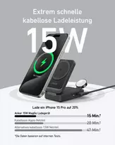 qi belaidis pakrovejas - Anker B2557311 | MagGo Magnetic Wireless Charger (Qi 2.0, 15W) - 4 nuotrauka