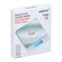 virtuvines svarstykles - Alpina Juvelyrinės svarstyklės 2 padėklais, balta (White) / sidabro (Silver) - 2 nuotrauka