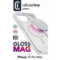 iphone 15 pro skaidrus deklas magsafe - Cellularline iPhone 15 Pro Max GLOSS MAG, Transparent - 2 nuotrauka
