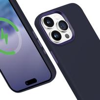 apple iphone 15 magsafe - Crong Color Cover LUX Magnetic – dėklas, skirtas iPhone 15 Pro MagSafe (tamsiai mėlynas) - 7 nuotrauka