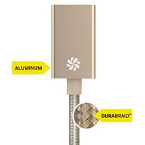 aliuminio kabeliai - Kanex USB-C į USB3.0 adapteris – DuraBraid™ – Kosminė pilka – 8,25 colio / 21 cm - 4 nuotrauka