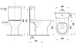 klozetas unitazas - Unitazas Jika lyra plus rimless H8273, 385×630 mm - 2 nuotrauka