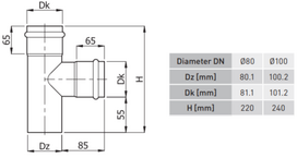 d80 kaminas - Kamino trišakis Darco, D80/90˚ - 2 nuotrauka