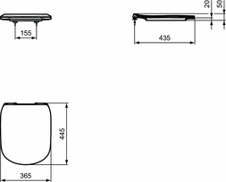 klozetai - Lėtai nusileidžiantis WC dangtis Ideal Standard Tesi Thin - 2 nuotrauka